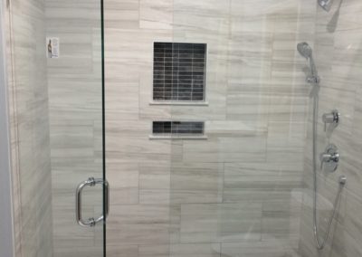 gray shower tile